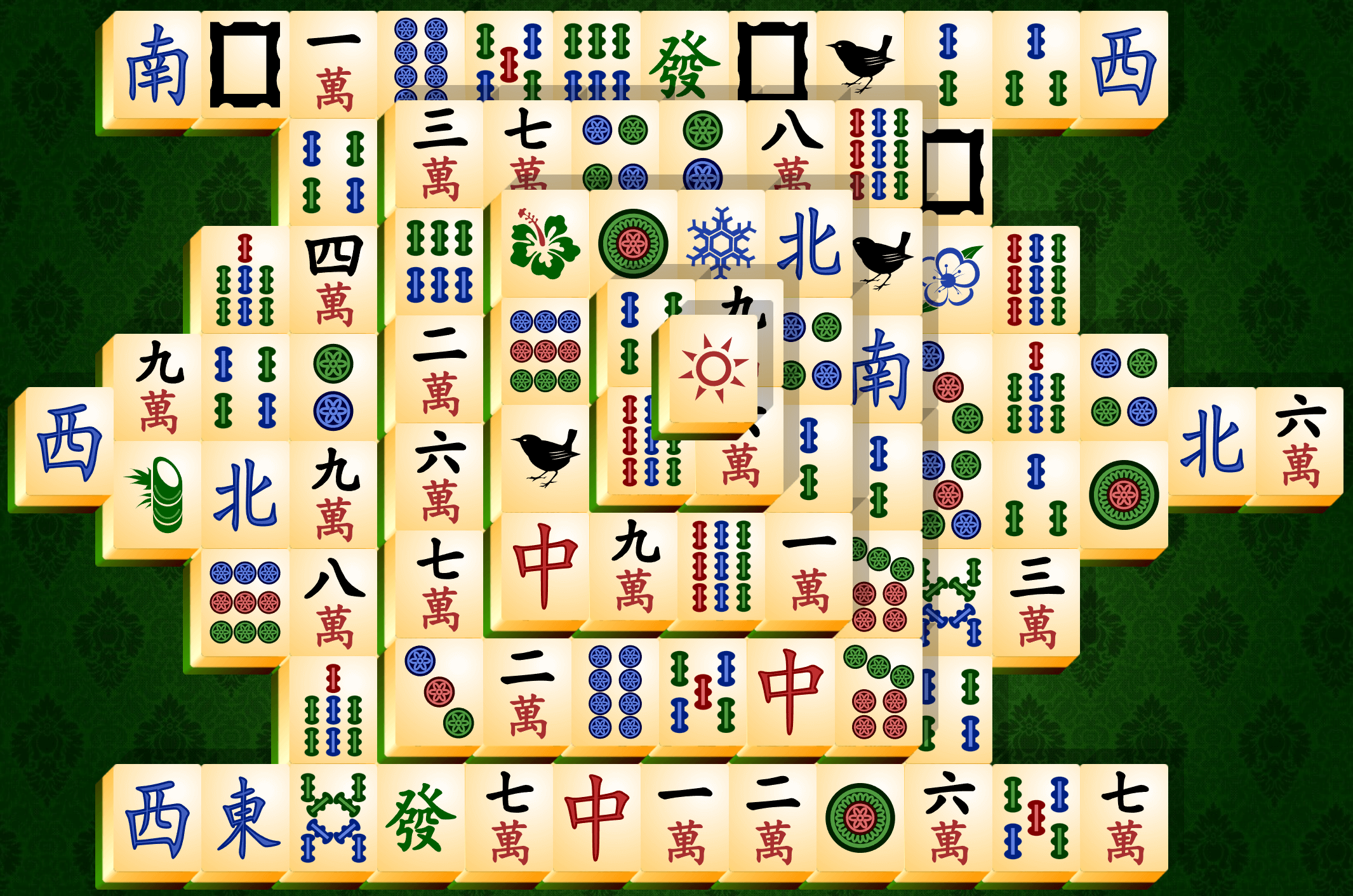 Mahjong Solitaire, η διάταξη της Χελώνας